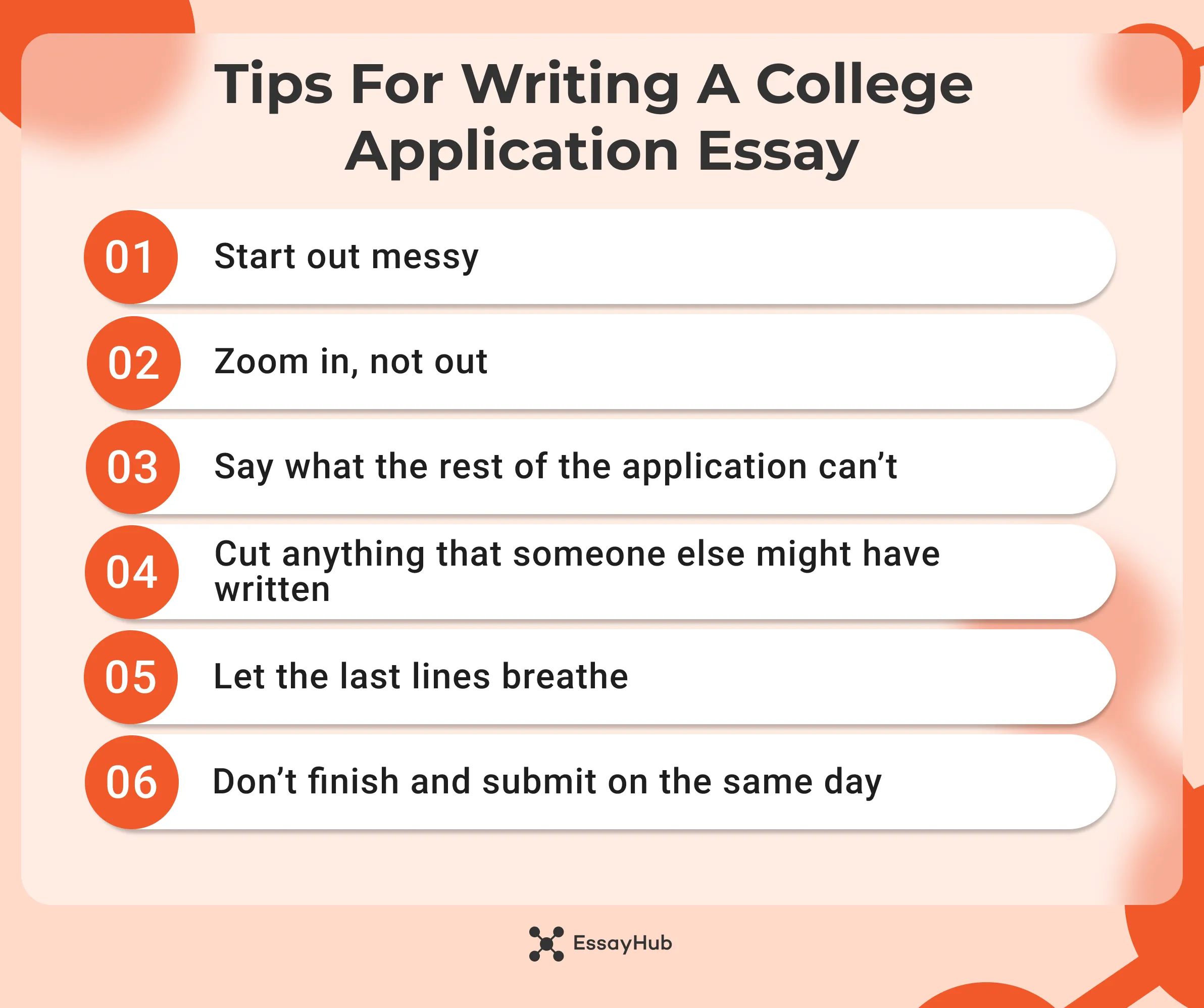 Tips for Writing College Application Essay